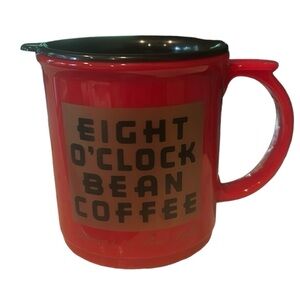 Vtg Eight O’Clock Bean Coffee Plastic Cup with Lid